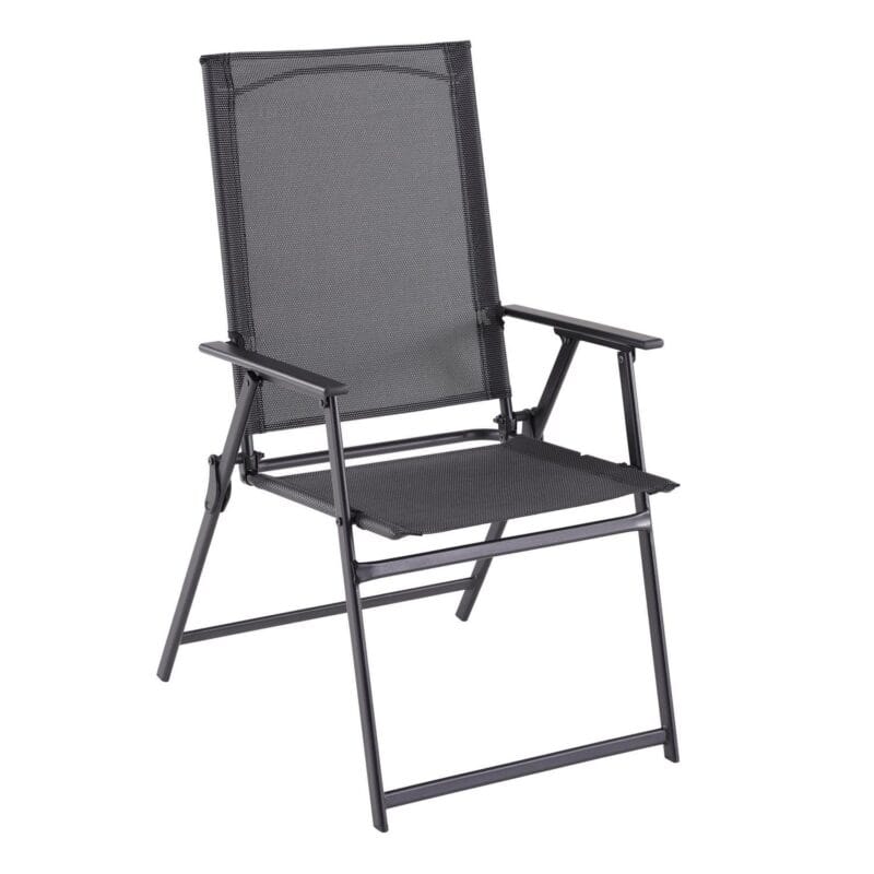 Mainstays Greyson 3-Piece Steel and Sling Folding Outdoor Patio Bistro Set, Black - Image 3