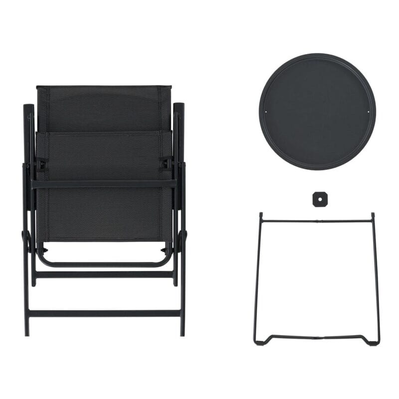 Mainstays Greyson 3-Piece Steel and Sling Folding Outdoor Patio Bistro Set, Black - Image 4