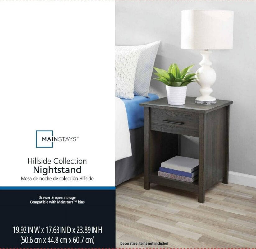 Mainstays Hillside Nightstand with Drawer, Espresso Finish - Image 11