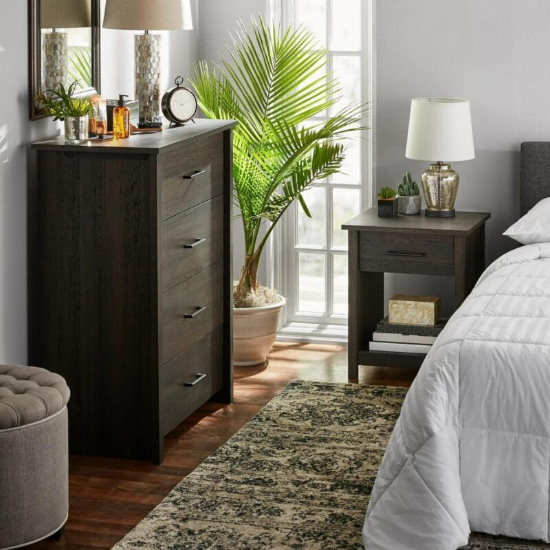 Mainstays Hillside Nightstand with Drawer, Espresso Finish - Image 2