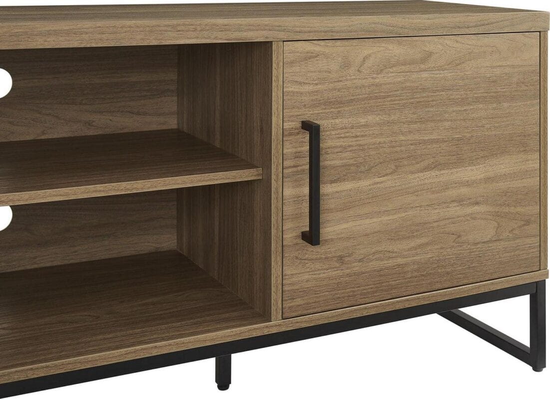 Mainstays Industrial TV Stand for TVs up to 70 , Canyon Walnut Finish - Image 8