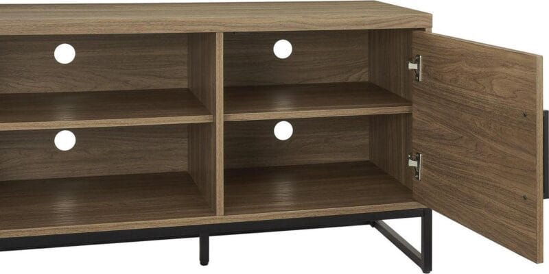 Mainstays Industrial TV Stand for TVs up to 70 , Canyon Walnut Finish - Image 4