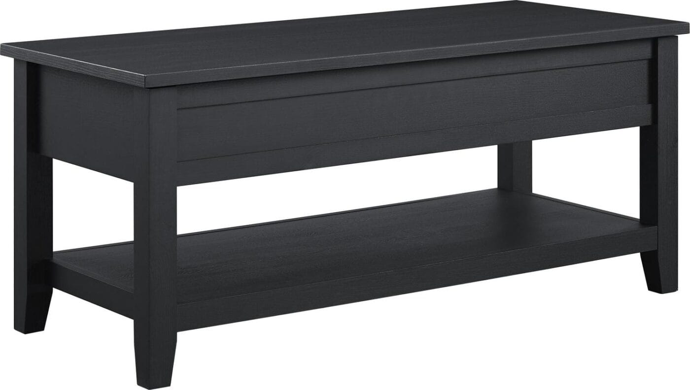 Mainstays Lift Top Coffee Table with Storage Shelf, Black wood finish - Image 4