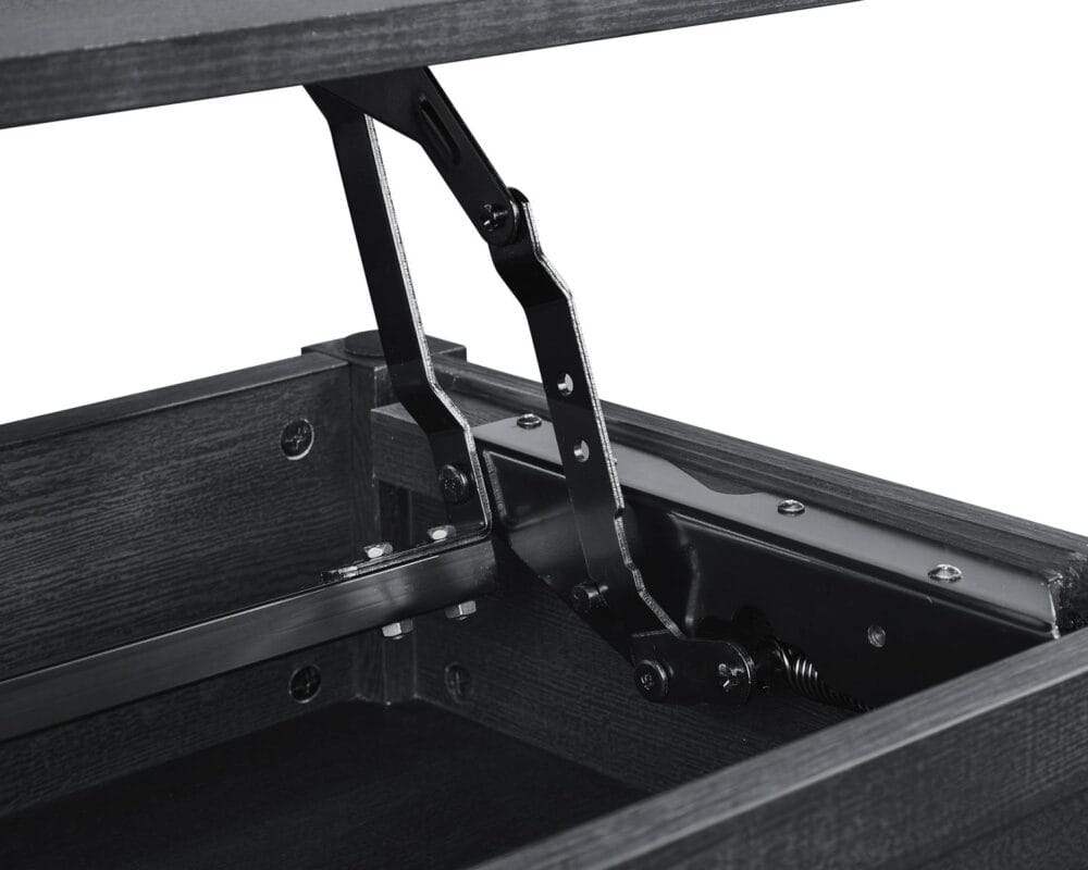 Mainstays Lift Top Coffee Table with Storage Shelf, Black wood finish - Image 6