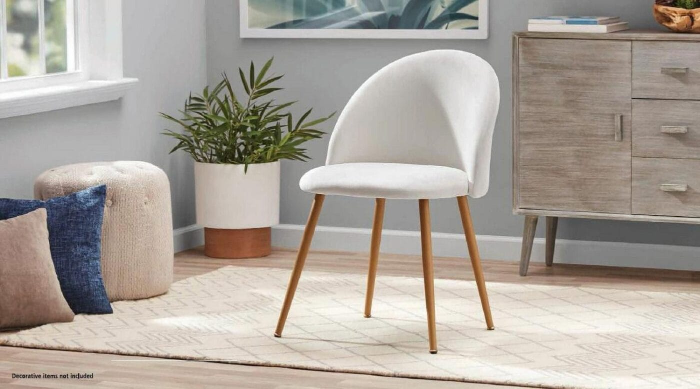 Mainstays Modern Accent Chair, Cream White
