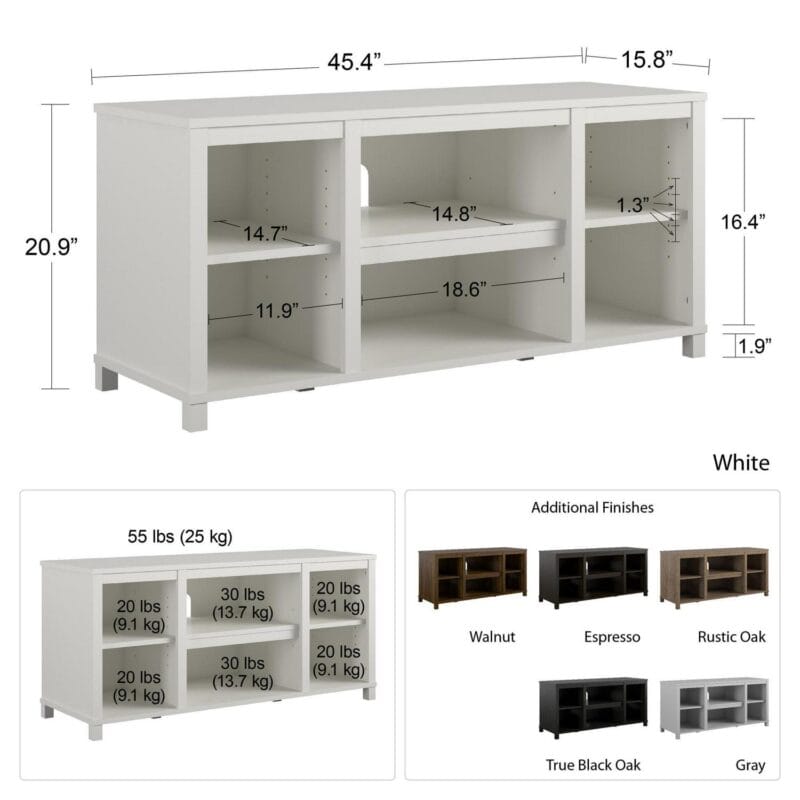 Mainstays Parsons TV Stand for TVs up to 50 , White - Image 7
