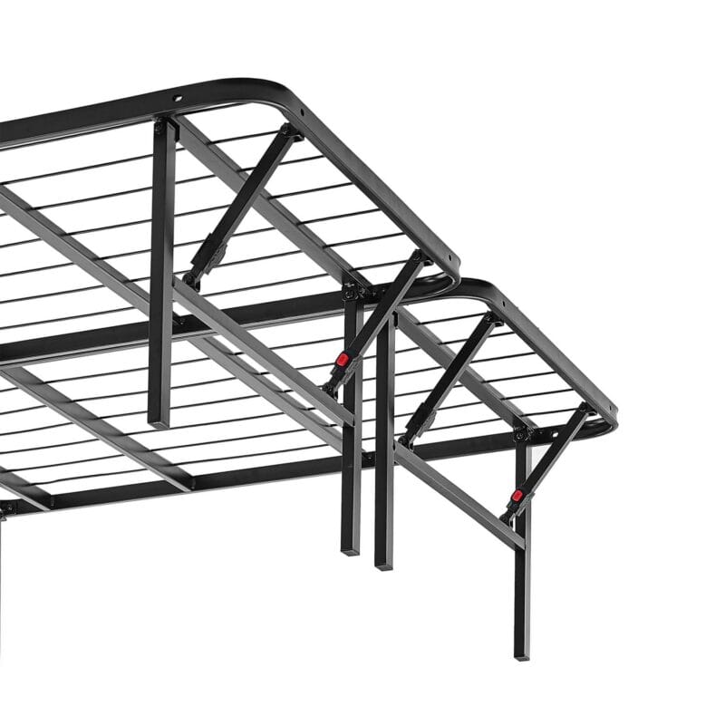 Mainstays Queen 14  High Profile Foldable Steel Platform Bed Frame with Storage Space Under Frame, No Box Spring Required, Black - Image 7