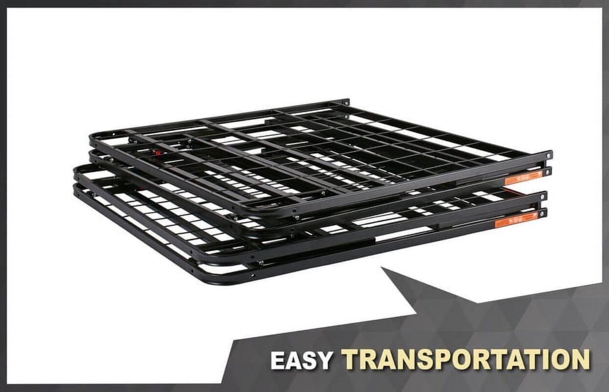 Mainstays Queen 14  High Profile Foldable Steel Platform Bed Frame with Storage Space Under Frame, No Box Spring Required, Black - Image 11