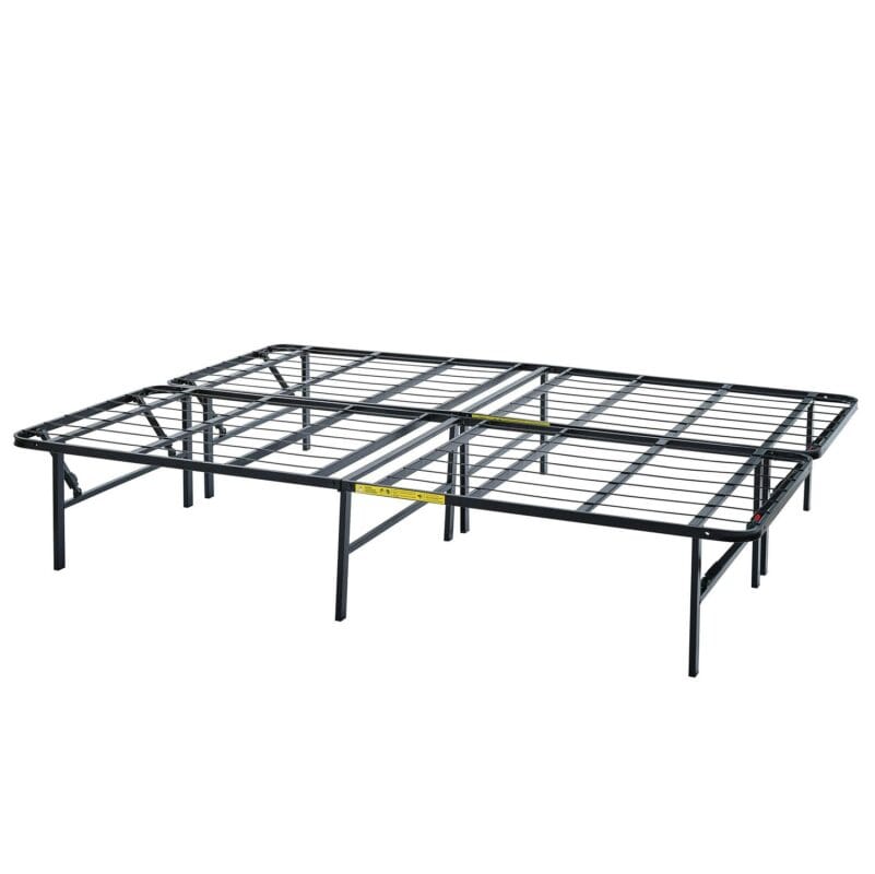 Mainstays Queen 14  High Profile Foldable Steel Platform Bed Frame with Storage Space Under Frame, No Box Spring Required, Black - Image 8