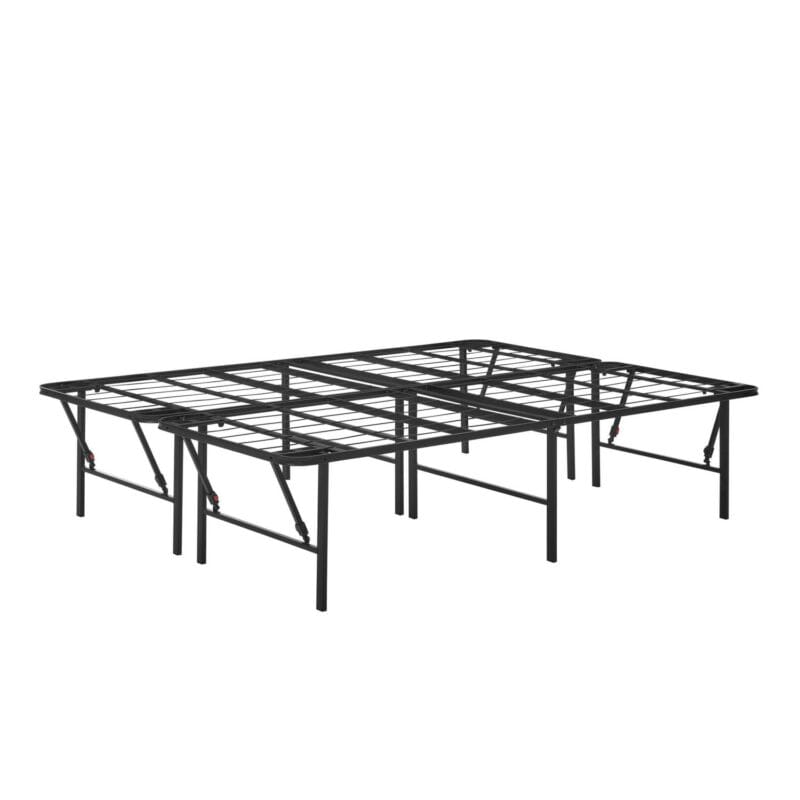 Mainstays Queen 18  High Profile Foldable Steel Platform Bed Frame with Storage Space Under Frame, No Box Spring Required, Black - Image 11