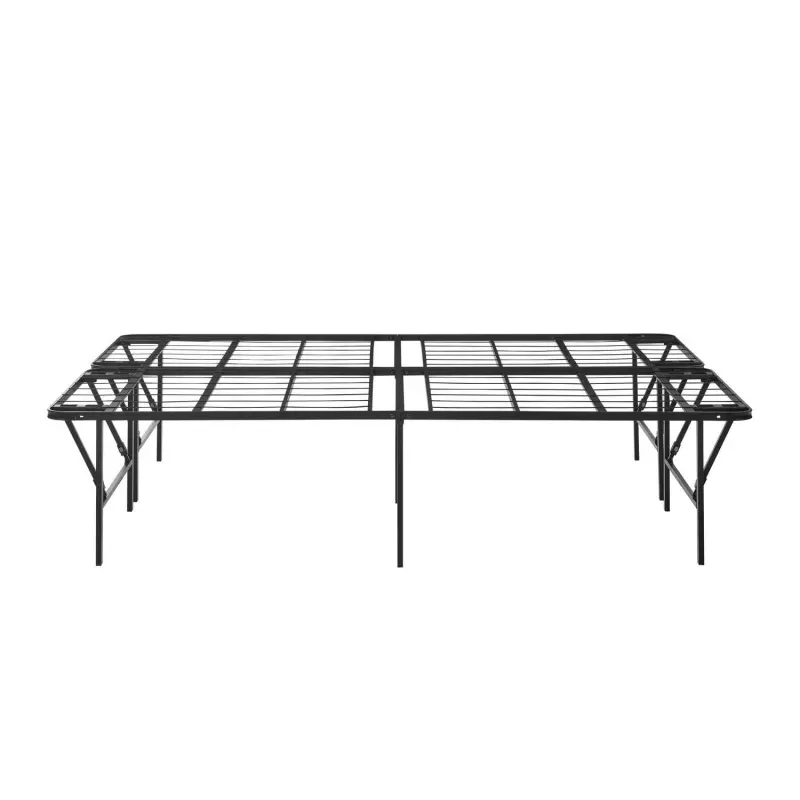 Mainstays Queen 18  High Profile Foldable Steel Platform Bed Frame with Storage Space Under Frame, No Box Spring Required, Black - Image 10