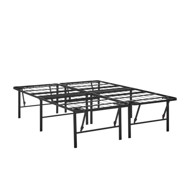 Mainstays Queen 18  High Profile Foldable Steel Platform Bed Frame with Storage Space Under Frame, No Box Spring Required, Black - Image 9