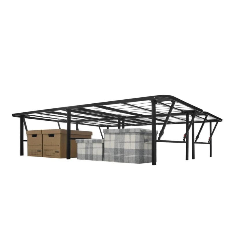 Mainstays Queen 18  High Profile Foldable Steel Platform Bed Frame with Storage Space Under Frame, No Box Spring Required, Black - Image 12