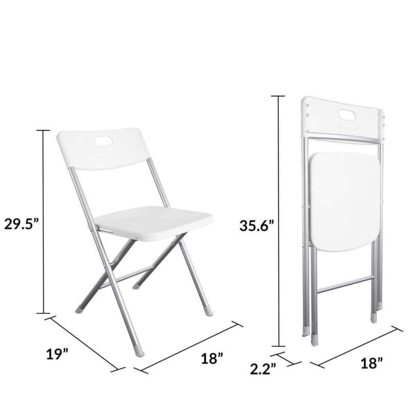 Mainstays Resin Seat and Back Folding Chair, White, 4-Pack - Image 13