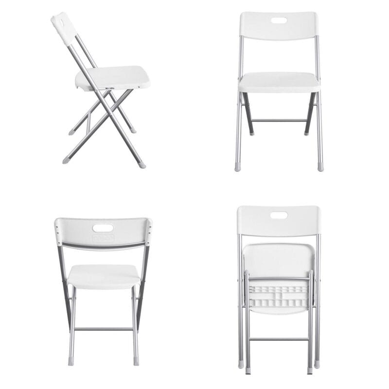Mainstays Resin Seat and Back Folding Chair, White, 4-Pack - Image 9