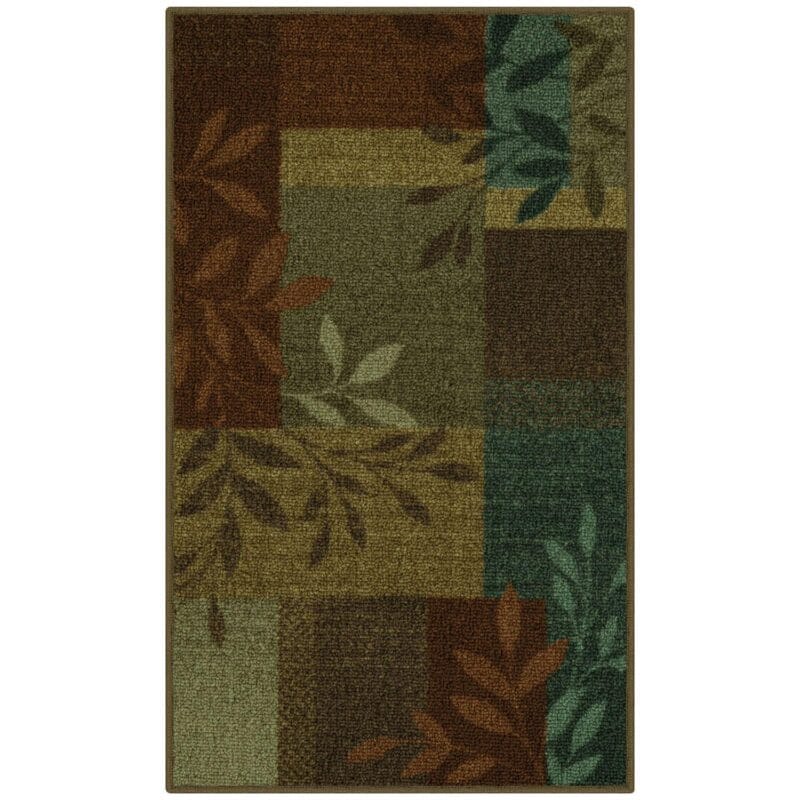 Mainstays Traditional Leaf Block Multicolor Print Indoor Accent Rug, 1'8 x2'10 '