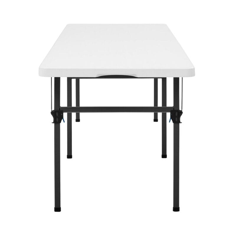 Mainstays White 8 Foot Easy Fold Folding Plastic Table, Heavy Duty, Indoor Outdoor, Stratch Resistant, Stain and UV Damage - Image 13