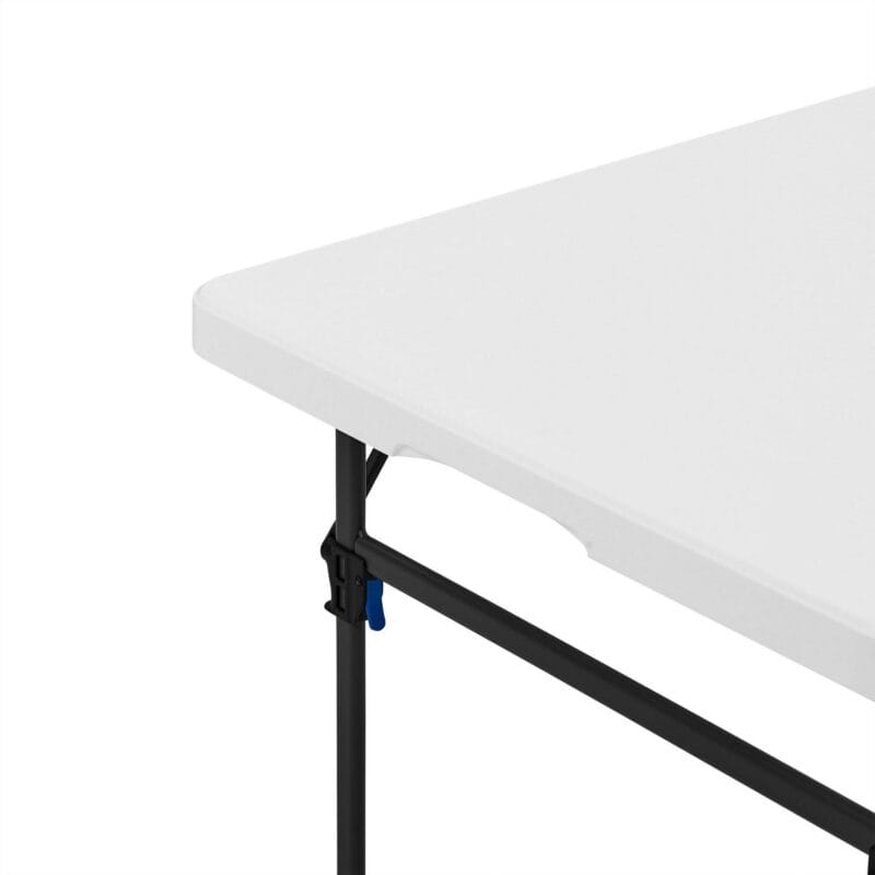 Mainstays White 8 Foot Easy Fold Folding Plastic Table, Heavy Duty, Indoor Outdoor, Stratch Resistant, Stain and UV Damage - Image 9