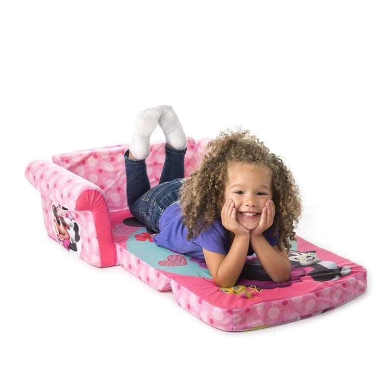 Marshmallow Furniture 2-in-1 Flip-Open Compressed Kids Couch, Minnie Mouse - Image 7