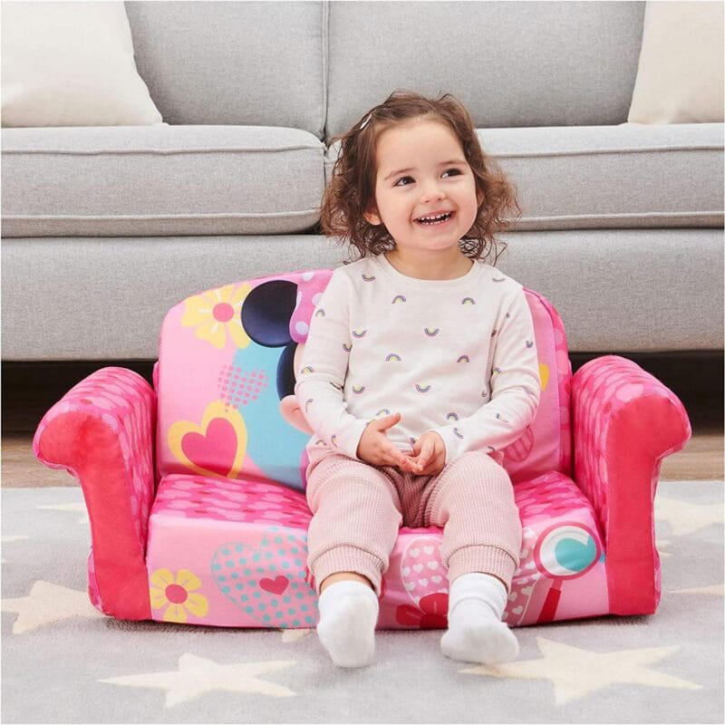 Marshmallow Furniture 2-in-1 Flip-Open Compressed Kids Couch, Minnie Mouse - Image 8