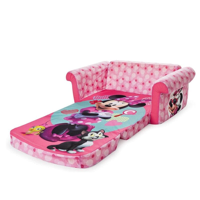 Marshmallow Furniture 2-in-1 Flip-Open Compressed Kids Couch, Minnie Mouse - Image 3
