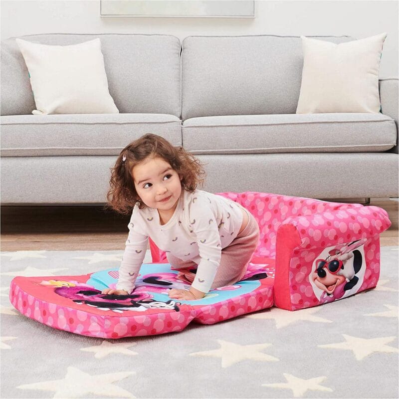 Marshmallow Furniture 2-in-1 Flip-Open Compressed Kids Couch, Minnie Mouse - Image 9