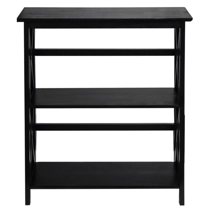 Montego 3-Shelf Bookcase-Black - Image 2