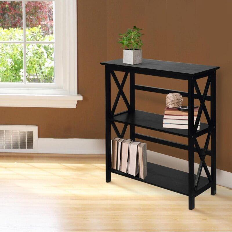Montego 3-Shelf Bookcase-Black - Image 8