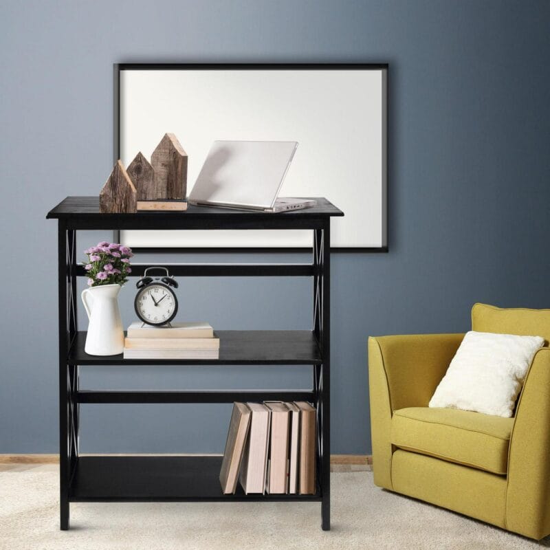 Montego 3-Shelf Bookcase-Black - Image 7