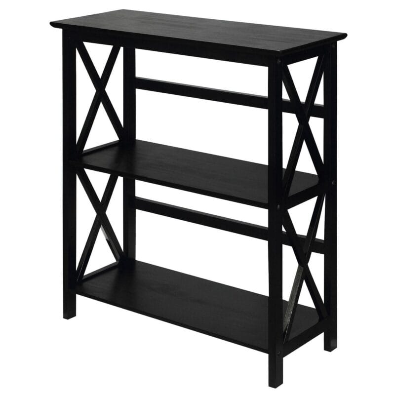 Montego 3-Shelf Bookcase-Black - Image 4