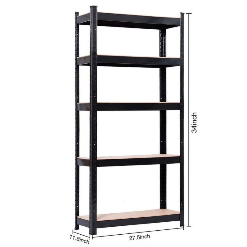 Muscle Rack 30 W x 12 D x 60 H, 5-Tier Steel Shelving, 500 lbs. Capacity per Shelf, Black - Image 6