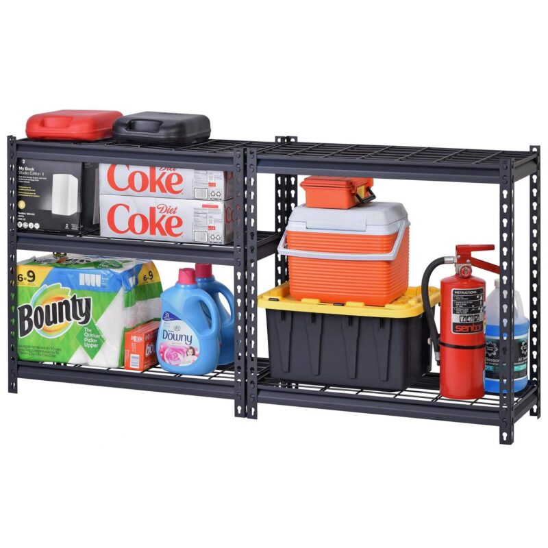 Muscle Rack 30 W x 12 D x 60 H 5-Tier Steel Shelving with Wire Decking; 2,500 lb. Total Capacity; Black - Image 8