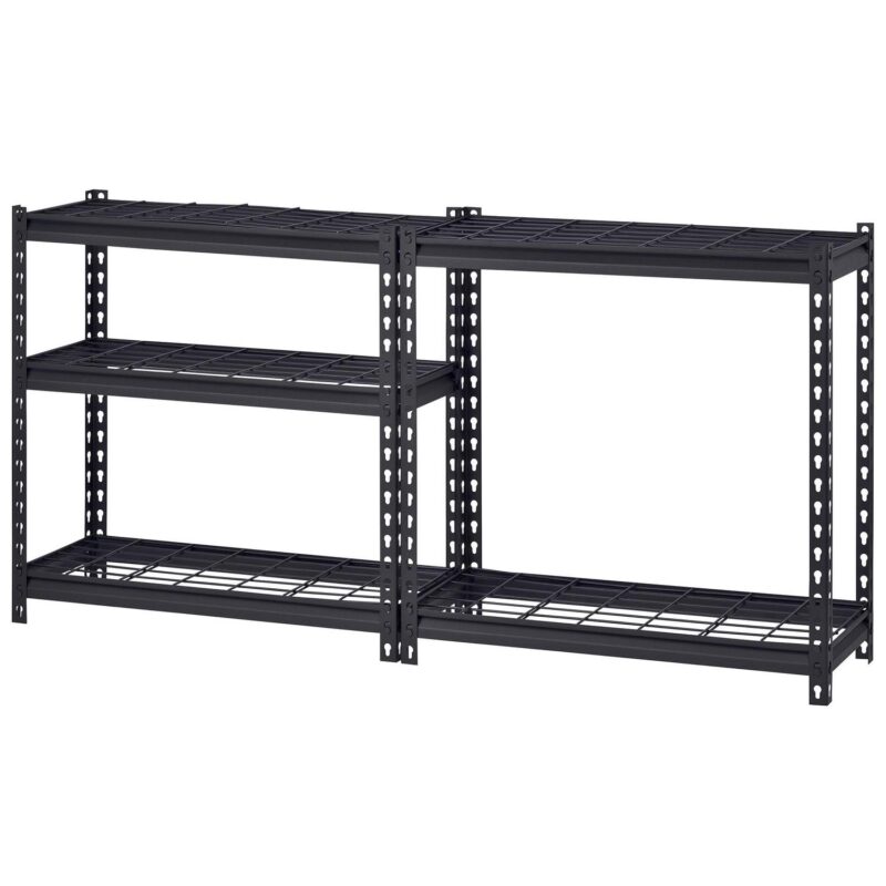 Muscle Rack 30 W x 12 D x 60 H 5-Tier Steel Shelving with Wire Decking; 2,500 lb. Total Capacity; Black - Image 3