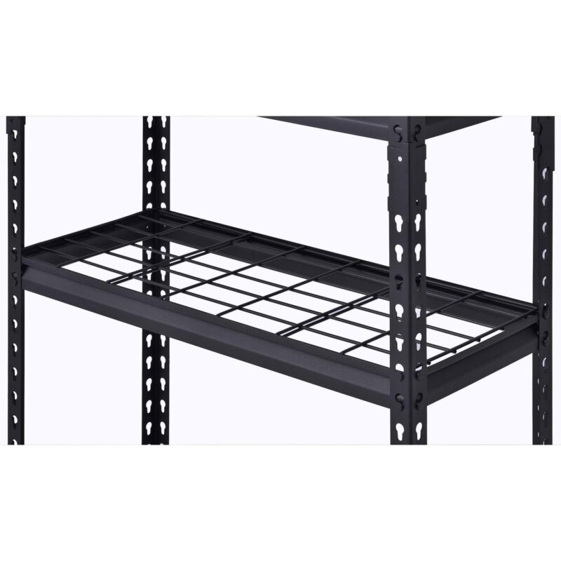Muscle Rack 30 W x 12 D x 60 H 5-Tier Steel Shelving with Wire Decking; 2,500 lb. Total Capacity; Black - Image 5