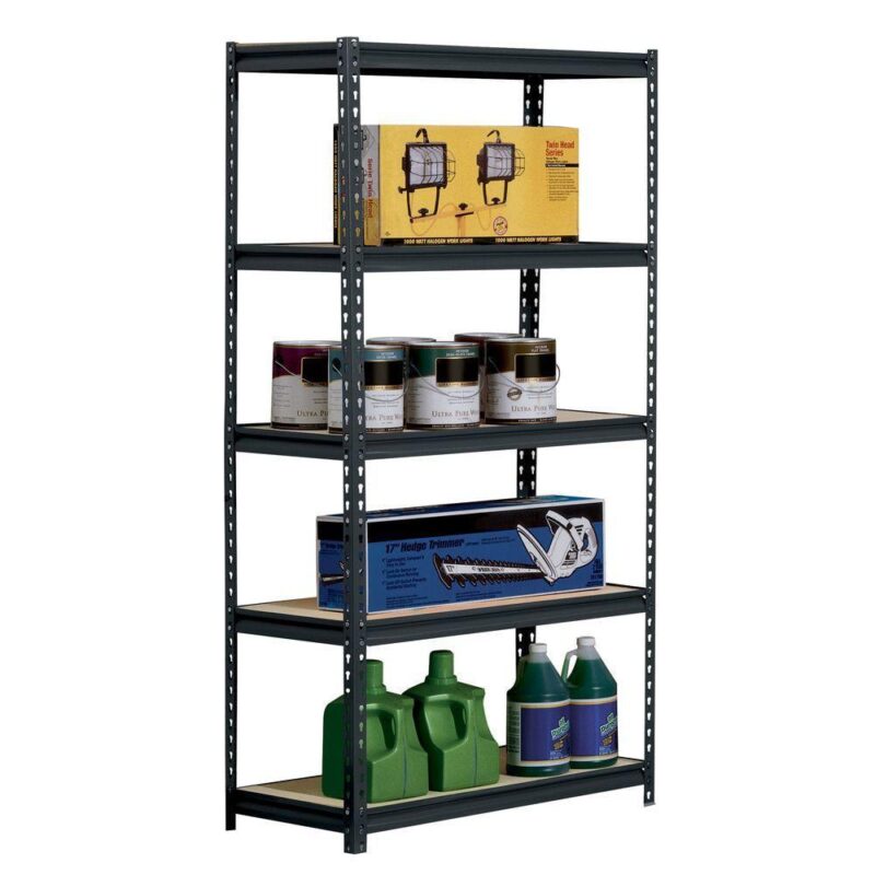Muscle Rack 36 W x 18 D x 72 H 5-Tier Steel Shelving, Black, 4000 lbs. Capacity - Image 3