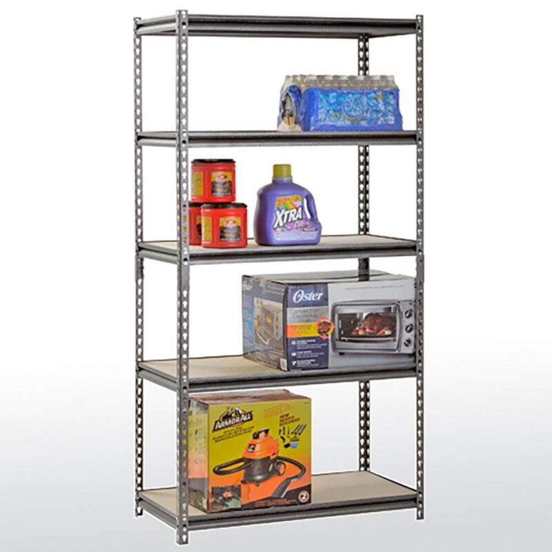 Muscle Rack 36 W x 18 D x 72 H Steel Shelving, 800 lbs. Capacity per Shelf; Silver - Image 5