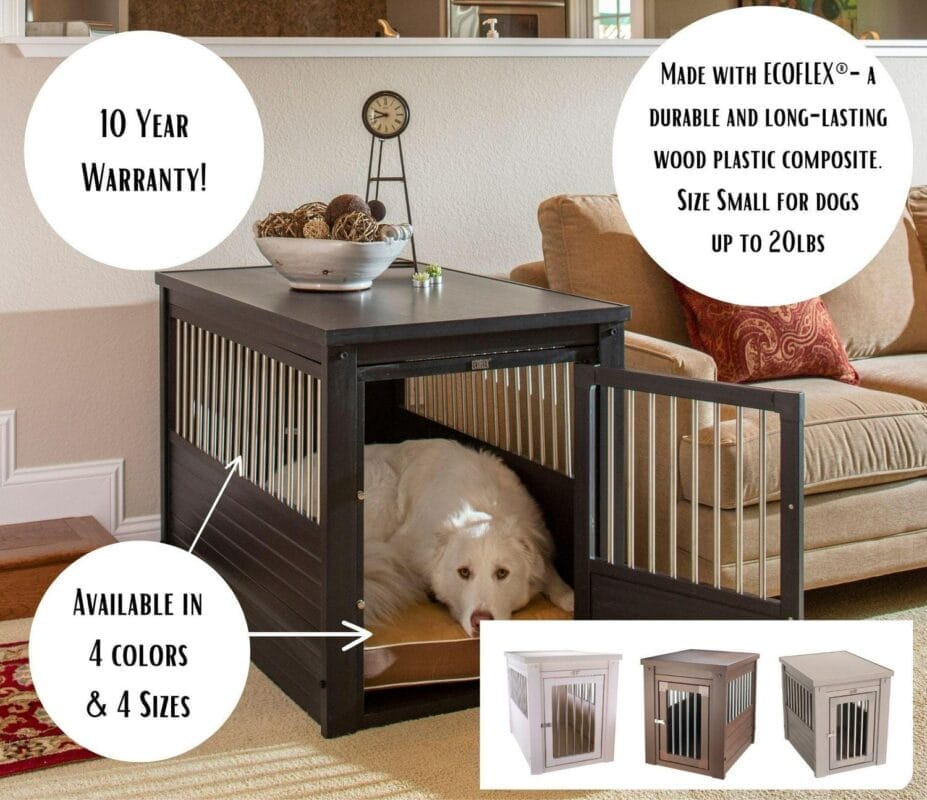 New Age Pet Ecoflex Furniture Style Dog Crate End Table - Antique White Extra Large - Image 3