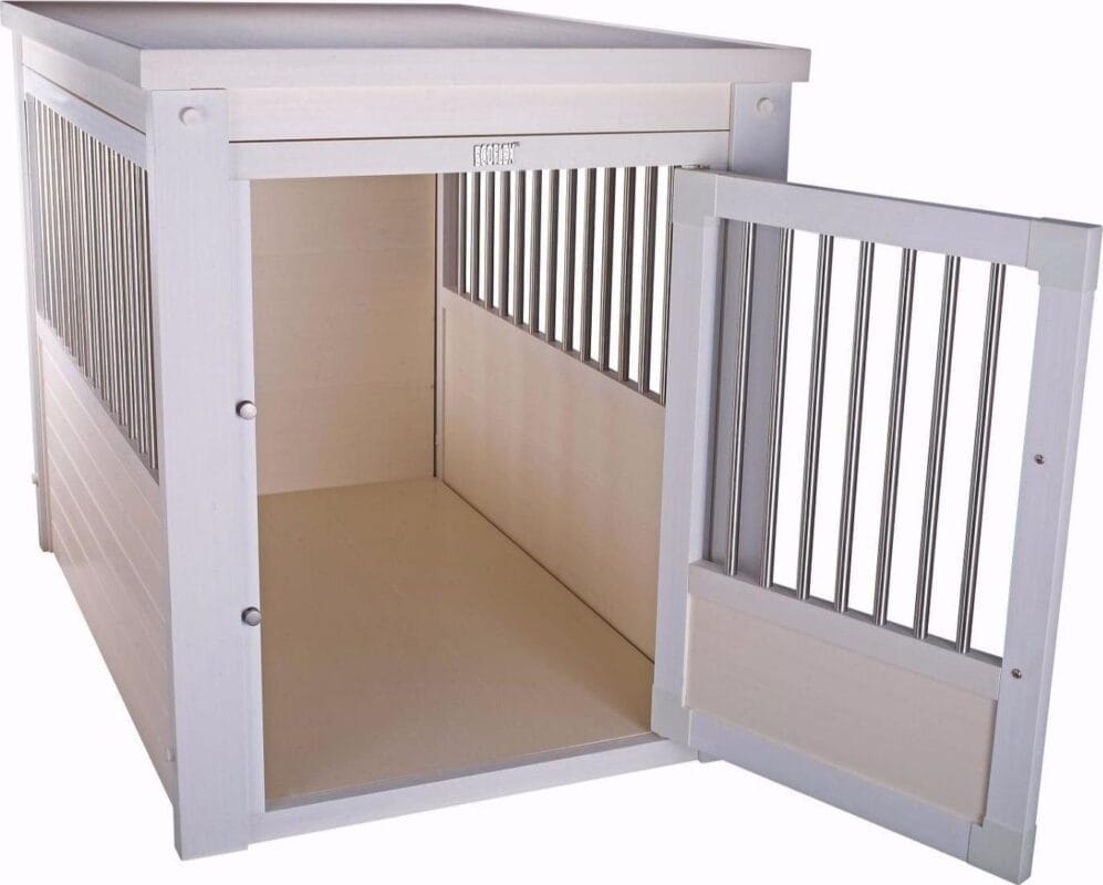 New Age Pet Ecoflex Furniture Style Dog Crate End Table - Antique White Extra Large - Image 4