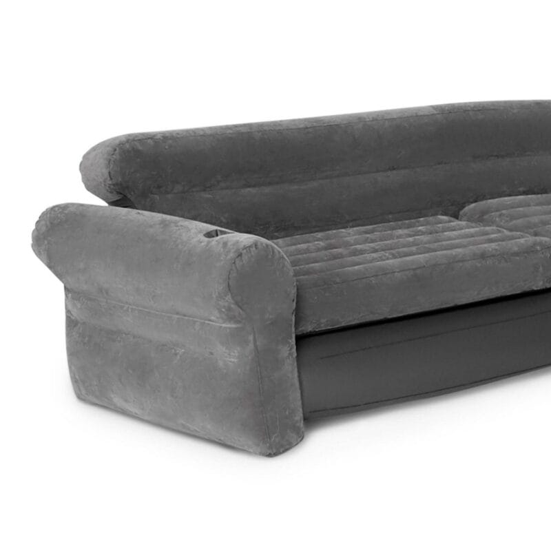 Open Box Intex Inflatable Indoor Corner Couch Sectional Sofa w/ Cupholders Gray - Image 9
