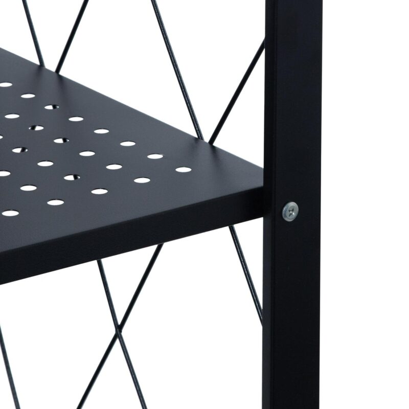 Organize It All 3 Shelf Foldable Metal Storage Shelves, Wheels, Adult, Kitchen, Laundry Room, Black - Image 9