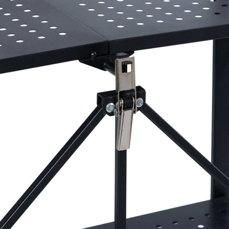 Organize It All 3 Shelf Foldable Metal Storage Shelves, Wheels, Adult, Kitchen, Laundry Room, Black - Image 8