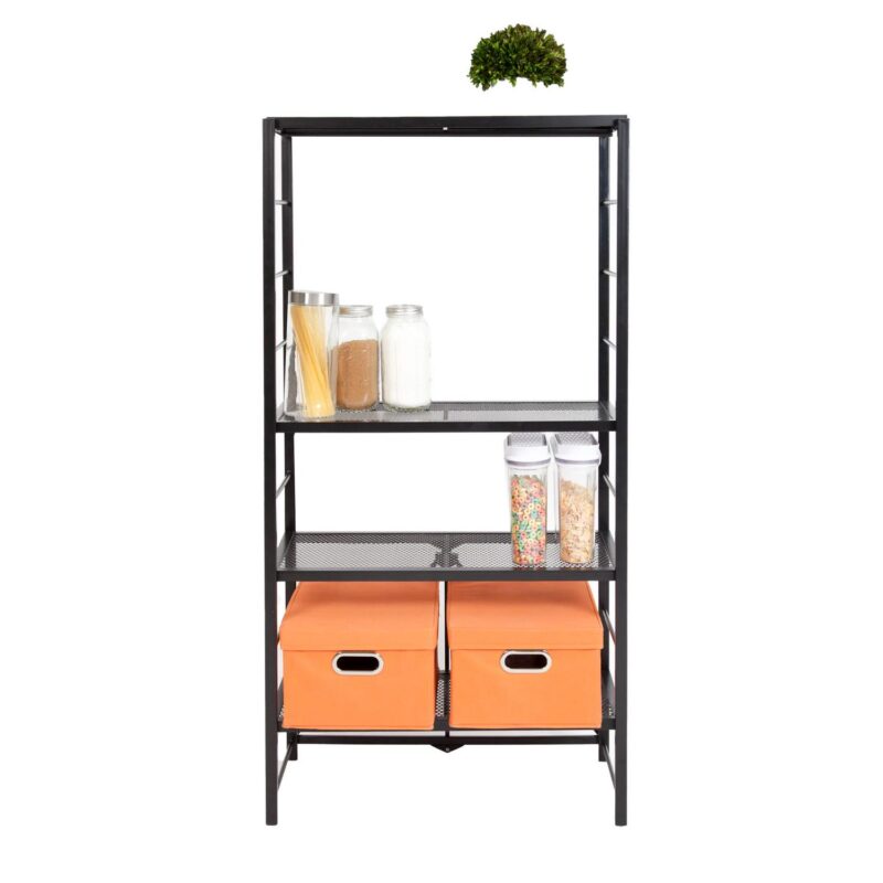 Origami 4-Shelf Adjustable R2 Series Storage Rack, Black - Image 3