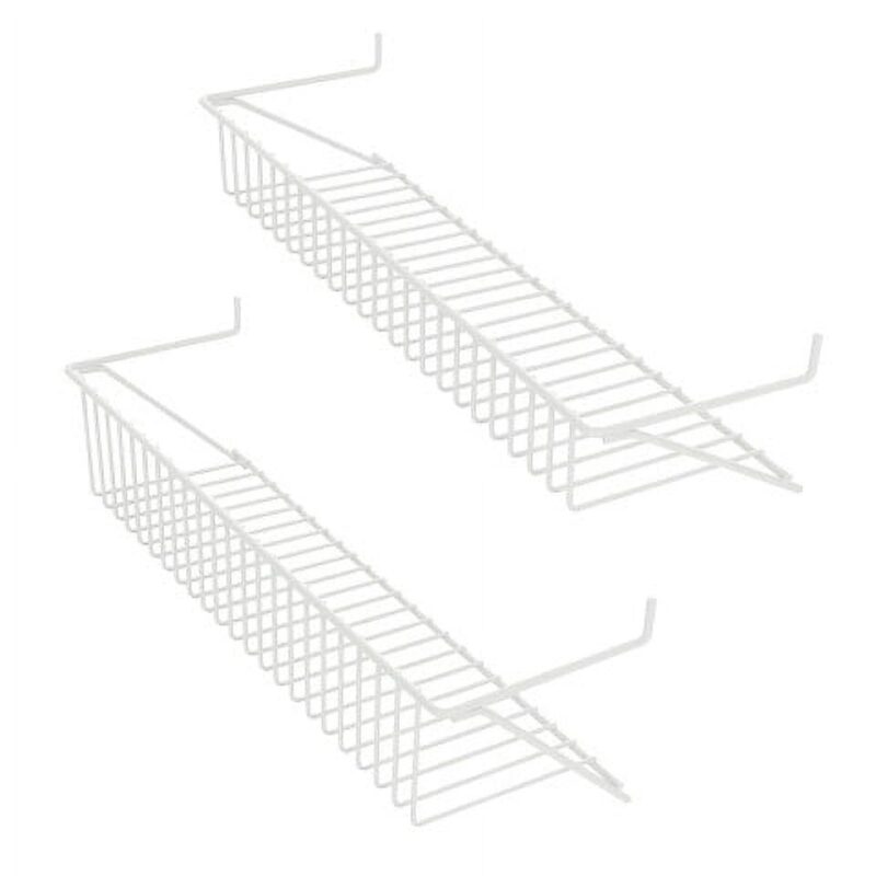 Over the Door Organizer - Hanging Wall Rack for Closet, Bathroom, or Kitchen Organization and Storage - Metal Pantry Shelves by Home-Complete (White) - Image 9