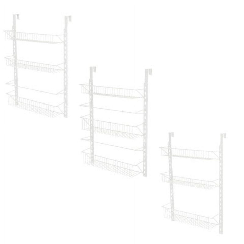 Over the Door Organizer - Hanging Wall Rack for Closet, Bathroom, or Kitchen Organization and Storage - Metal Pantry Shelves by Home-Complete (White) - Image 8