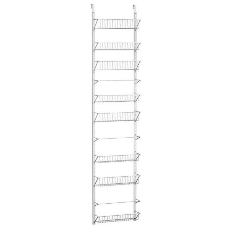 Over the Door Organizer - Hanging Wall Rack for Closet, Bathroom, or Kitchen Organization and Storage - Metal Pantry Shelves by Home-Complete (White)