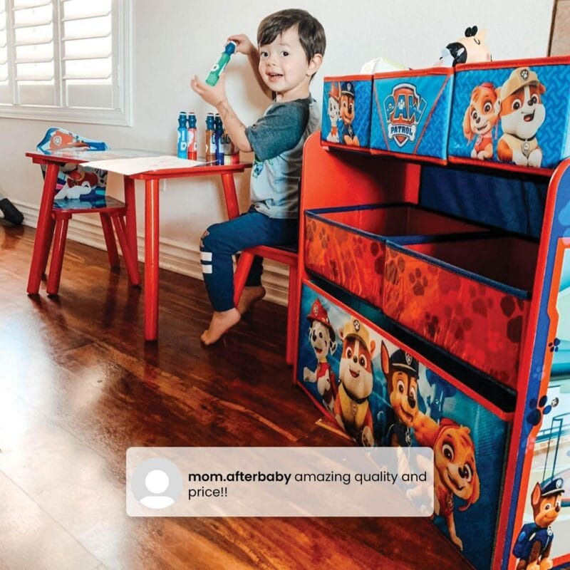 Paw Patrol 4-Piece Toddler Playroom Set a Includes Table, 2 Chairs and Toy Bin, Blue - Image 6