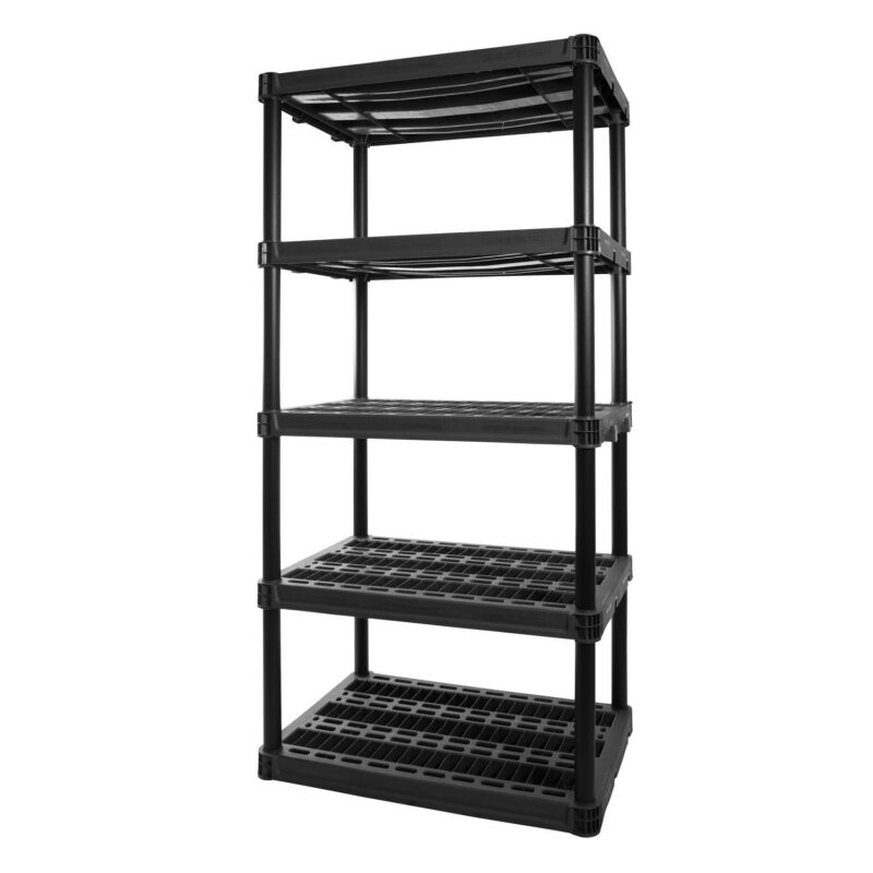 Plano 5-Shelf Extra Heavy Duty Plastic Storage Shelf Unit, 72.5a x 36a x 24a , 1000lb Capacity