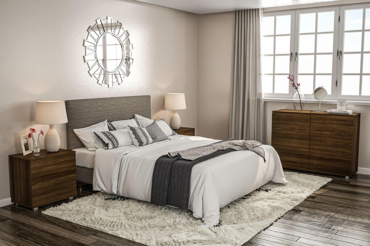 Polifurniture Madison Modern 6 Drawer Wood Double Dresser, Walnut - Image 4