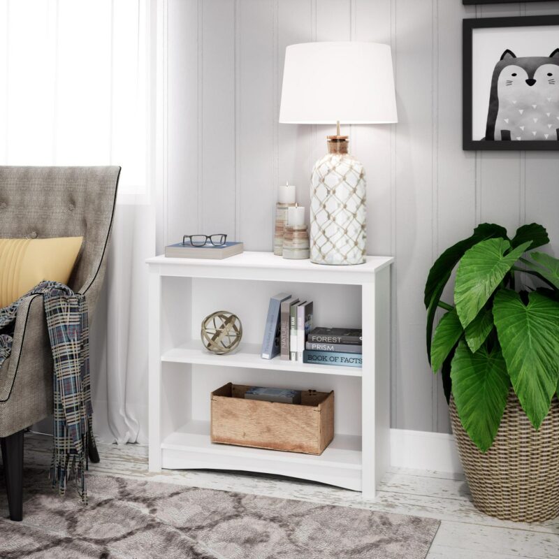 Prepac Home Office 2-Shelf Standard Bookcase with Durable Laminate Finish, White - Image 10