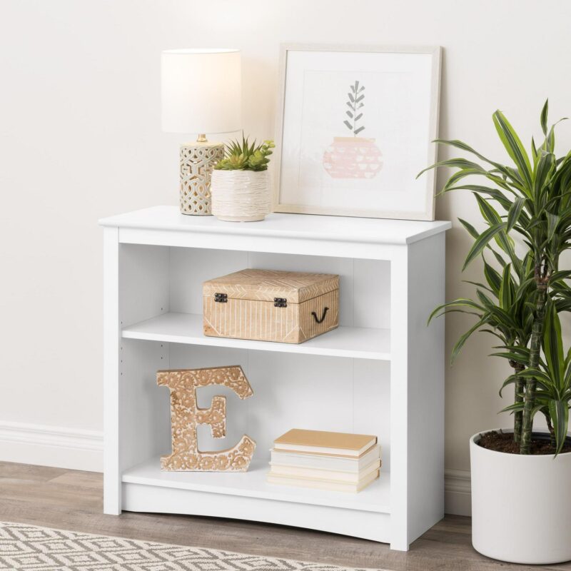 Prepac Home Office 2-Shelf Standard Bookcase with Durable Laminate Finish, White - Image 9
